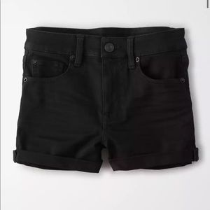 High-Waist Black Denim Shorts, American Eagle